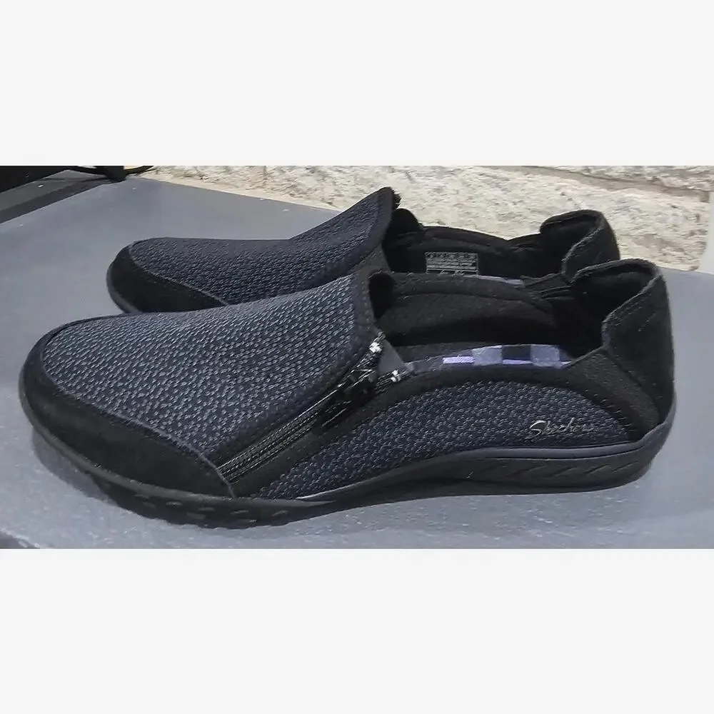 Skechers Zipper Shoe, Breathe-Easy-Quiet-Tude, Slip On, Walking, Womens Size 9